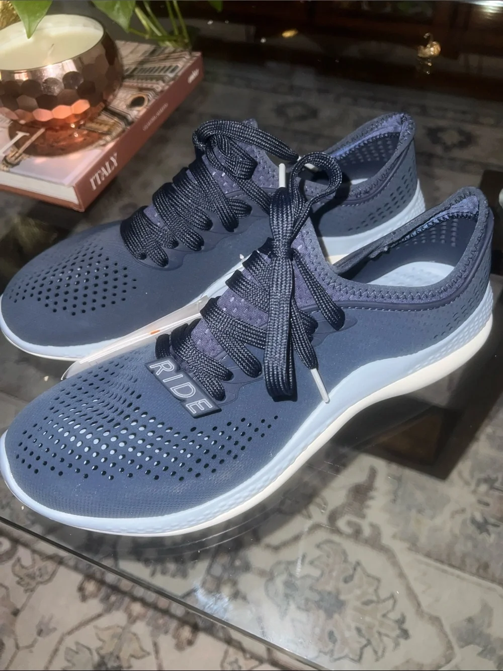 Crocs LiteRide 360 Pacer Sneakers Women’s w10 Navy Blue Grey Lightweight